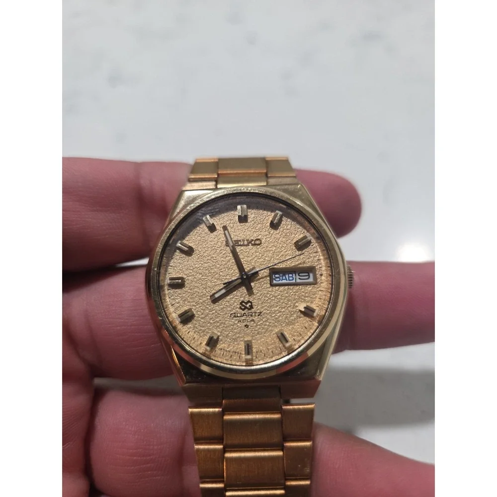 RARE Vintage Seiko 4004 Gold Flake Dial Gold Tone Steel